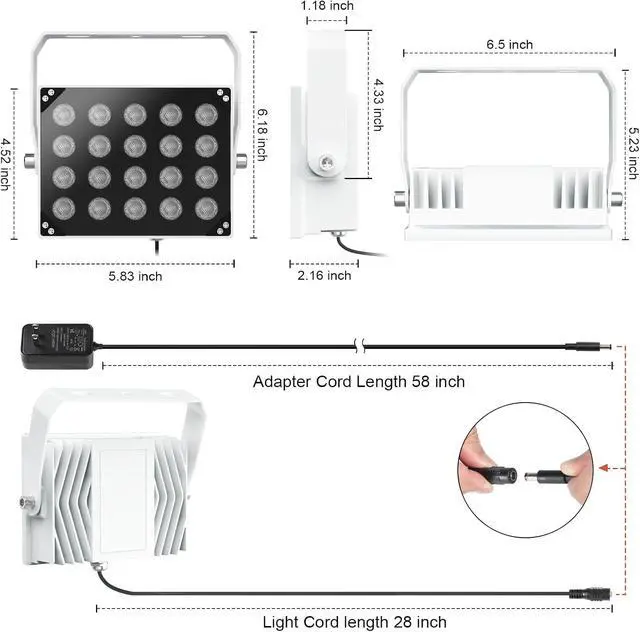 Alt view image 7 of 7 - Univivi IR Illuminators for Security Camera with Power Adapter 850nm Infrared Illuminator 90 Degree Wide Angle 8-LEDs & 20-LEDs IR Infrared Light for Security Cameras