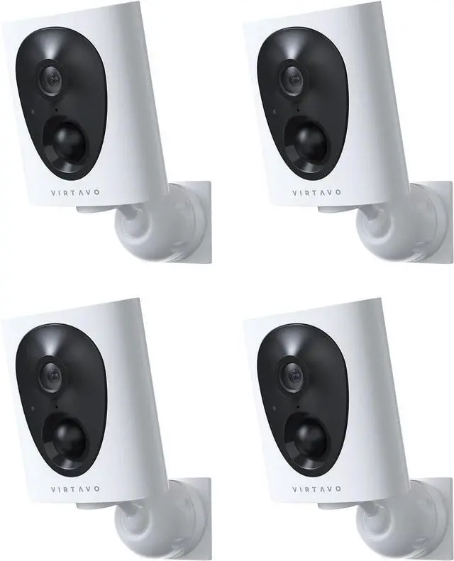 Main image of VIRTAVO VistaFlask 2K Security Cameras Wireless Outdoor, Battery Powered, AI Motion Detection, for Home Security, Starlight Lens for Colorful Night Vision, 2-Way Audio, Cloud/SD Storage 4pack