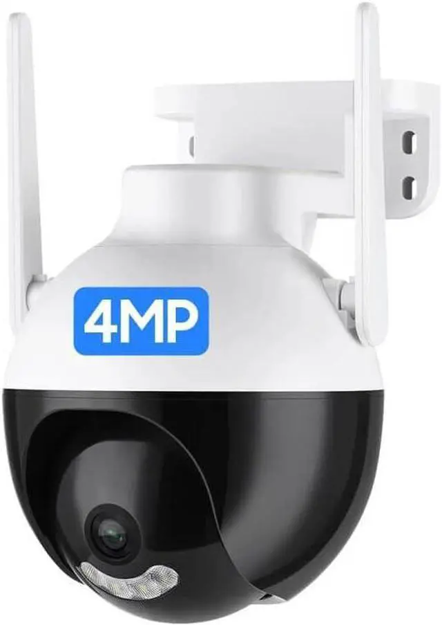 Main image of 4MP Security Camera Outdoor, PTZ 355°View 1080P Security System 2.4GHZ WiFi Security Cameras Outdoor with Color Night Vision, Motion Detection and Alarm, IP66 Waterproof, 2-Way Talk, 24/7 SD Storage