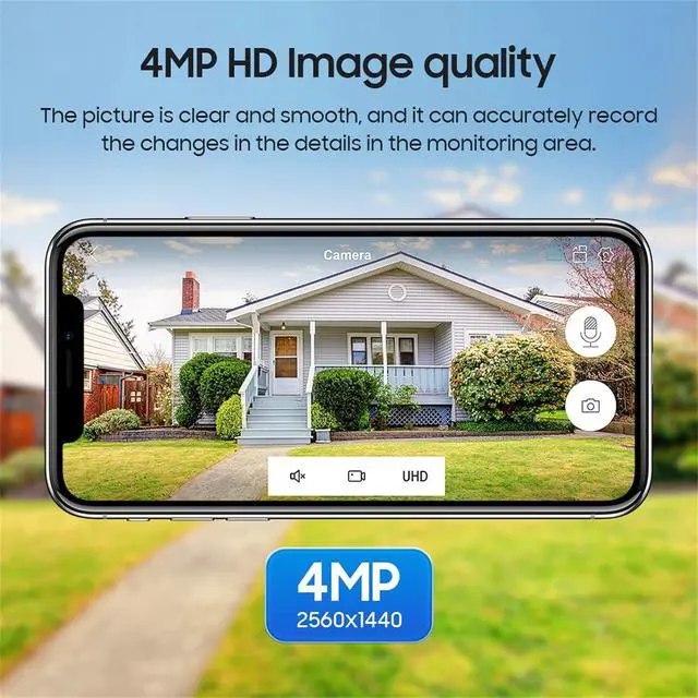 Alt view image 2 of 7 - 4MP Security Camera Outdoor, PTZ 355°View 1080P Security System 2.4GHZ WiFi Security Cameras Outdoor with Color Night Vision, Motion Detection and Alarm, IP66 Waterproof, 2-Way Talk, 24/7 SD Storage
