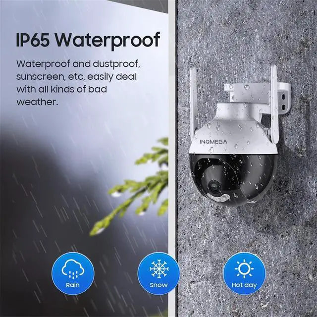 Alt view image 4 of 7 - 4MP Security Camera Outdoor, PTZ 355°View 1080P Security System 2.4GHZ WiFi Security Cameras Outdoor with Color Night Vision, Motion Detection and Alarm, IP66 Waterproof, 2-Way Talk, 24/7 SD Storage