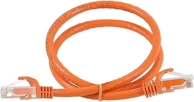 Alt view image 2 of 3 - Monoprice Flexboot Cat6 Ethernet Patch Cable - Network Internet Cord - RJ45, Stranded, 550Mhz, UTP, Pure Bare Copper Wire, 24AWG, 1ft, Orange