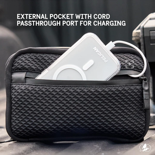 Alt view image 4 of 7 - Pelican Electronic Organizer Travel Case - Portable Tech Pouch with Multiple Storage Mesh Pockets for Cables, Chargers, Power Bank, AirPods - Cord Organizer and Airplane Travel Essentials Bag - Black