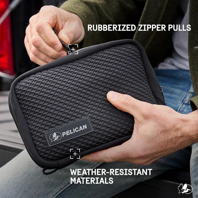 Alt view image 5 of 7 - Pelican Electronic Organizer Travel Case - Portable Tech Pouch with Multiple Storage Mesh Pockets for Cables, Chargers, Power Bank, AirPods - Cord Organizer and Airplane Travel Essentials Bag - Black