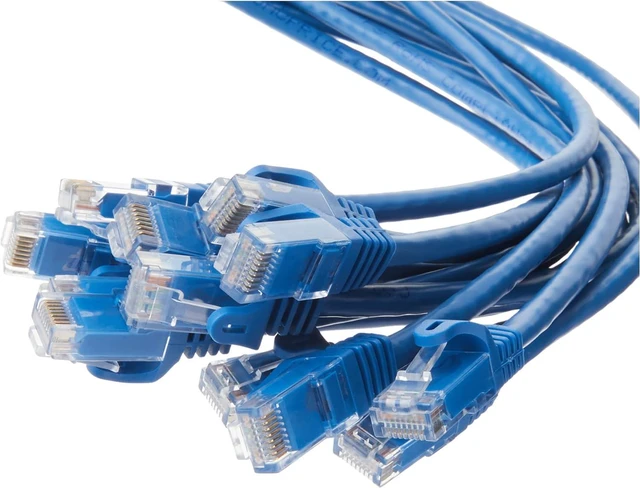 Alt view image 2 of 3 - Monoprice Cat6 Ethernet Patch Cable - 1 Feet - Blue (12-Pack) Snagless RJ45, 550MHz, UTP, Pure Bare Copper Wire, 24AWG - FLEXboot Series