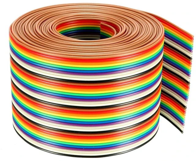 Alt view image 3 of 4 - uxcell Flat Ribbon Cable 40P Rainbow IDC Wire 1.27mm Pitch 4 Meters Long