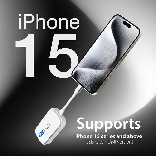 Alt view image 2 of 7 - EZCast Wireless USB-C to HDMI Transmitter and Receiver, DisplayPort Screen Mirror from iPhone 15 to TV, 1080p HD, HDMI Extender, Wireless Display from Tablet and laptops to HDTV projectors