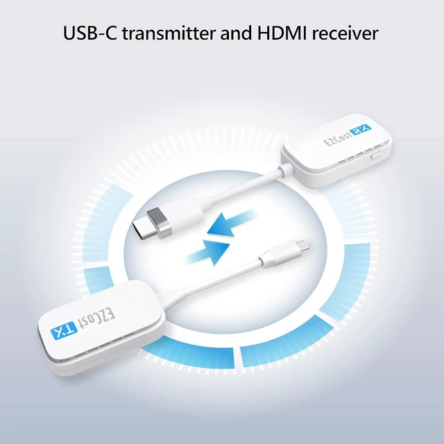 Alt view image 4 of 7 - EZCast Wireless USB-C to HDMI Transmitter and Receiver, DisplayPort Screen Mirror from iPhone 15 to TV, 1080p HD, HDMI Extender, Wireless Display from Tablet and laptops to HDTV projectors