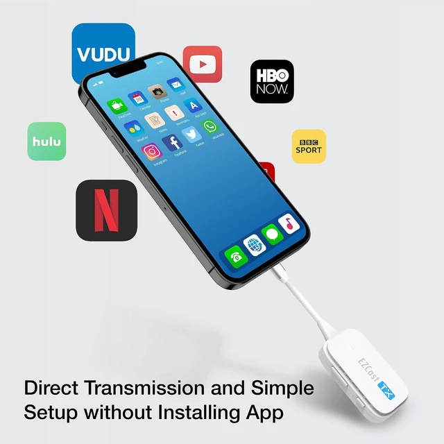 Alt view image 5 of 7 - EZCast Wireless USB-C to HDMI Transmitter and Receiver, DisplayPort Screen Mirror from iPhone 15 to TV, 1080p HD, HDMI Extender, Wireless Display from Tablet and laptops to HDTV projectors