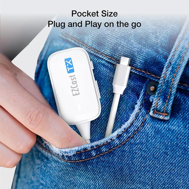 Alt view image 6 of 7 - EZCast Wireless USB-C to HDMI Transmitter and Receiver, DisplayPort Screen Mirror from iPhone 15 to TV, 1080p HD, HDMI Extender, Wireless Display from Tablet and laptops to HDTV projectors