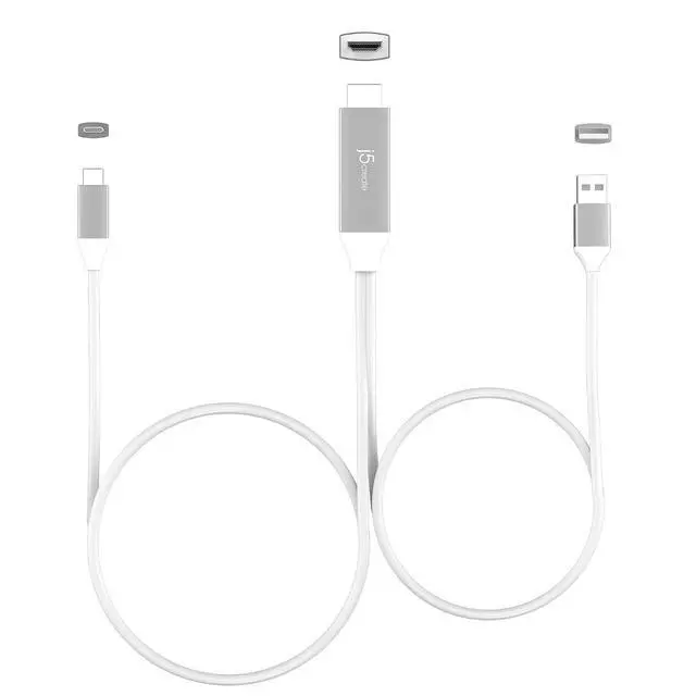 Alt view image 6 of 7 - USB Type C to 4K@60Hz HDMI Cable with USB Type-A 7.5W Pass-Through Charging, for iPad Pro, iPad Air 4, Android, Tablet, Galaxy and More (JCC154G)