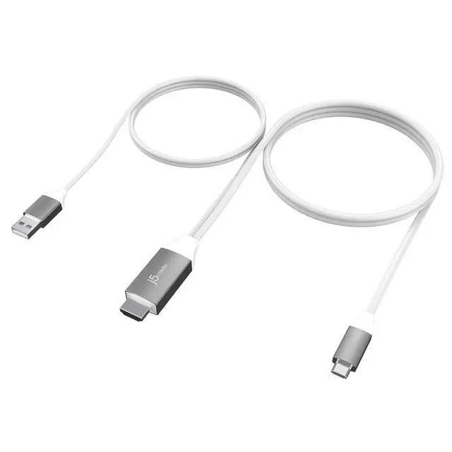 Alt view image 7 of 7 - USB Type C to 4K@60Hz HDMI Cable with USB Type-A 7.5W Pass-Through Charging, for iPad Pro, iPad Air 4, Android, Tablet, Galaxy and More (JCC154G)