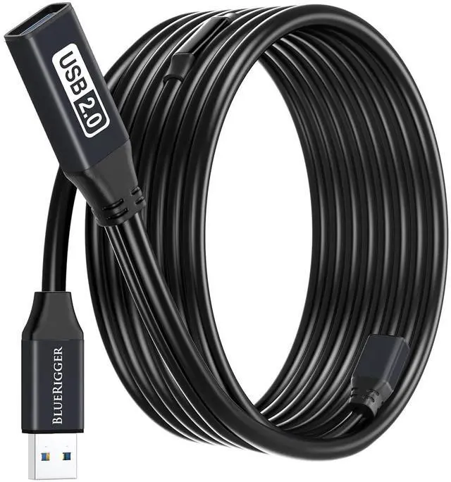 Main image of 2.0 Active USB Extension Cable 50FT (USB Extender Cord, 480 Mbps, Male to Female, in-Wall CL3 Rated) Long USB Extension Cord for Webcam, VR Headset, Printer, Hard Drive, Keyboard, Mouse