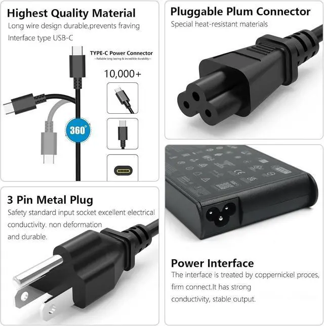 Alt view image 3 of 6 - 135W 100W USB C Slim Laptop Charger Compatible with Lenovo ThinkPad P16s P14S Z16 P16 P15S T14 E15 L14 AMD G1 T16 Series-T16 G1 G2 Gen 5 4 3 2 1 21BU ThinkBook 14P 14+ 13X G3 G4 4X21H27800 DL135YSDC3A