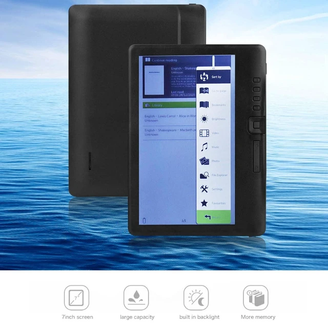 Alt view image 3 of 7 - 7in HD Color Screen E Reader, 800x480 Resolution, Large Memory, Navigation Buttons, EPUB PDF TXT Support, Protective Cover (4GB)