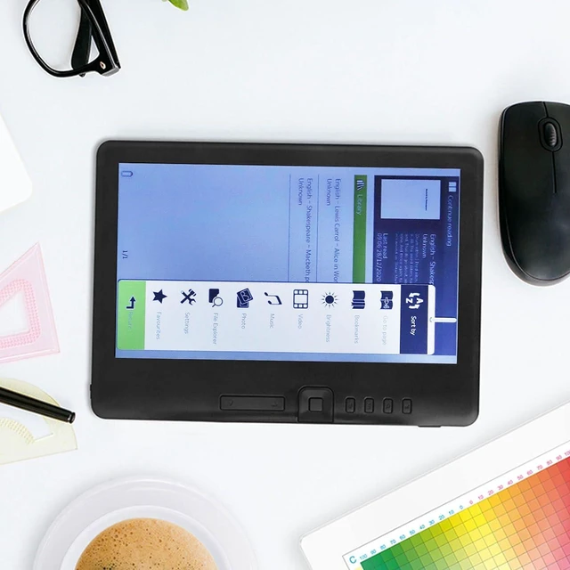 Alt view image 4 of 7 - 7in HD Color Screen E Reader, 800x480 Resolution, Large Memory, Navigation Buttons, EPUB PDF TXT Support, Protective Cover (4GB)