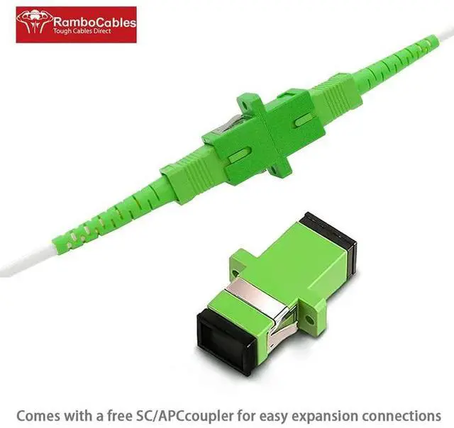 Alt view image 6 of 7 - (30ft/10m) SCA to SCA Fiber Optic Internet Cable, Armored Fiber Patch Cable, OS2 Single Mode Fiber Optical Patch Cord, Simplex - 9/125um, LSZH White