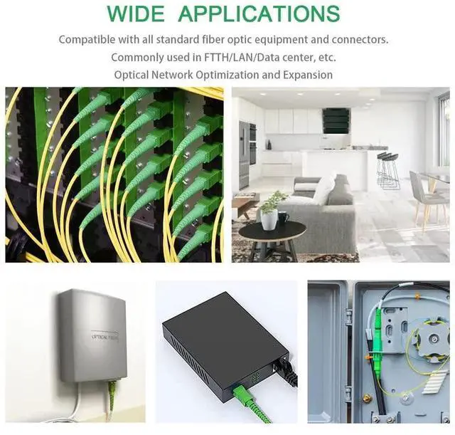 Alt view image 7 of 7 - (30ft/10m) SCA to SCA Fiber Optic Internet Cable, Armored Fiber Patch Cable, OS2 Single Mode Fiber Optical Patch Cord, Simplex - 9/125um, LSZH White