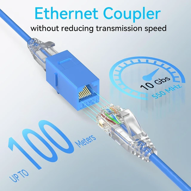 Alt view image 2 of 7 - Sokqovt CAT6 RJ45 Keystone Coupler (24 Pack), Cat6 Keystone Coupler Female to Female, Cat 6 Keystone Coupler for Wall Plate & Patch Panel, Ethernet Keystone Coupler Blue