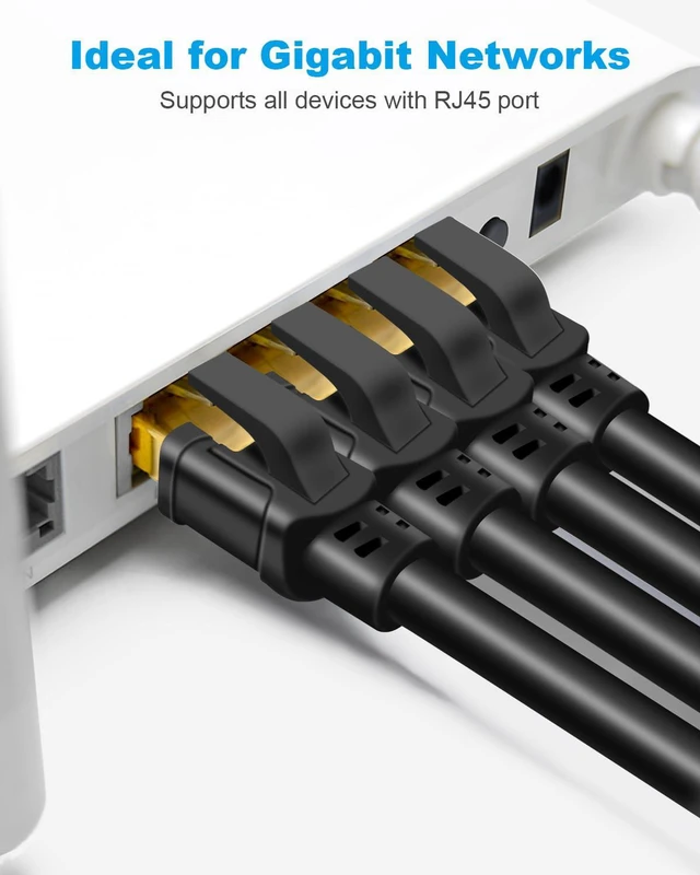 Alt view image 2 of 7 - DDMALL CAT 8 Ethernet Cable 100ft, Indoor & Outdoor, High Speed 40Gbps 2000MHz F/FTP Internet Cable with Gold Plated RJ45 for Gaming, Router, PC, Heavy Duty Weatherproof, UV Resistant (100ft Black)