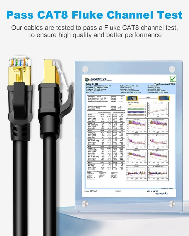 Alt view image 6 of 7 - DDMALL CAT 8 Ethernet Cable 100ft, Indoor & Outdoor, High Speed 40Gbps 2000MHz F/FTP Internet Cable with Gold Plated RJ45 for Gaming, Router, PC, Heavy Duty Weatherproof, UV Resistant (100ft Black)