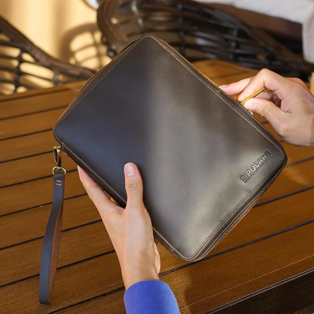 Alt view image 2 of 7 - Polare Full Grain Leather Travel Cable Organizer Case Electronics Accessories Carry Bag with YKK Zippers Tech Storage Bag for Cables, Power Bank, USB, SD Card, Travel Essentials