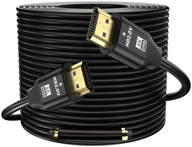 Main image of 4K Hdmi Cable 150FT, High Speed Hdmi 2.0 Cable 4K@60Hz 2K@120Hz, Gold-Plated Connector 3D ARC HDCP 2.2 &2.3 for HDTV/Blu Ray Playback/Projectors/Laptops/PS4/PS5(Black)