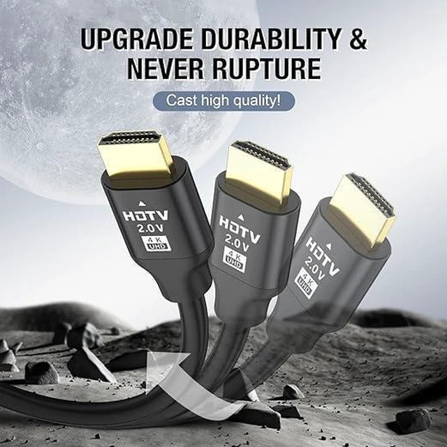 Alt view image 2 of 7 - 4K Hdmi Cable 150FT, High Speed Hdmi 2.0 Cable 4K@60Hz 2K@120Hz, Gold-Plated Connector 3D ARC HDCP 2.2 &2.3 for HDTV/Blu Ray Playback/Projectors/Laptops/PS4/PS5(Black)