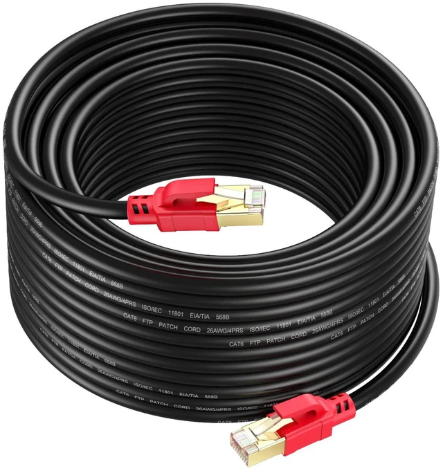 Main image of Ethernet Cable Cat6 250 FT, High Speed Outdoor Internet Wire,LAN/WAN Network Cord for All RJ45 Devic,TV, Router, Modem, PC, Gaming.