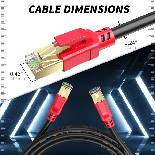 Alt view image 3 of 7 - Ethernet Cable Cat6 250 FT, High Speed Outdoor Internet Wire,LAN/WAN Network Cord for All RJ45 Devic,TV, Router, Modem, PC, Gaming.