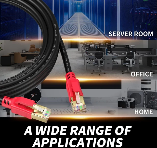 Alt view image 7 of 7 - Ethernet Cable Cat6 250 FT, High Speed Outdoor Internet Wire,LAN/WAN Network Cord for All RJ45 Devic,TV, Router, Modem, PC, Gaming.