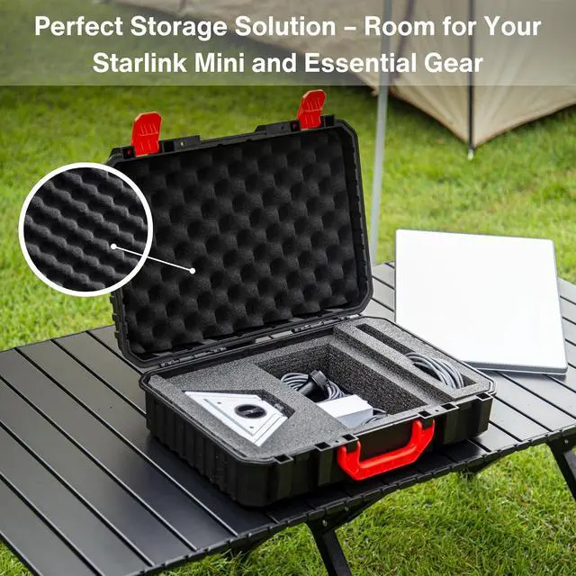 Alt view image 2 of 7 - Storage Case for Starlink Mini, Protective Hard Case with EVA Padding for Starlink Mini, Router, Cables & Accessories, Portable, Durable and Lightweight