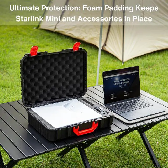 Alt view image 3 of 7 - Storage Case for Starlink Mini, Protective Hard Case with EVA Padding for Starlink Mini, Router, Cables & Accessories, Portable, Durable and Lightweight