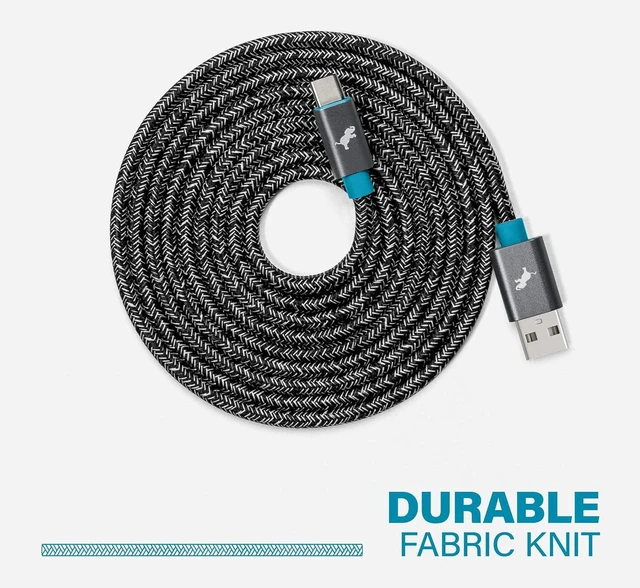 Alt view image 4 of 5 - Nimble PowerKnit USB-A to USB-C 6ft Cable Space Grey