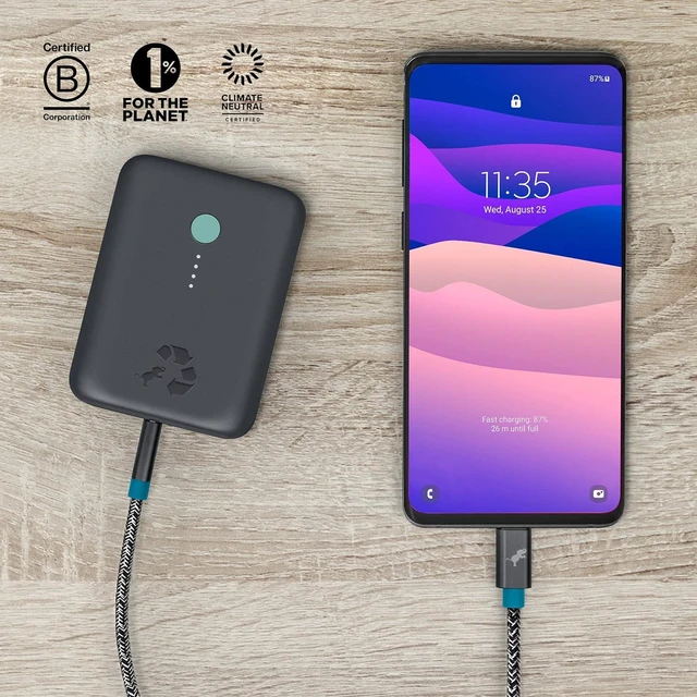 Alt view image 5 of 5 - Nimble PowerKnit USB-A to USB-C 6ft Cable Space Grey