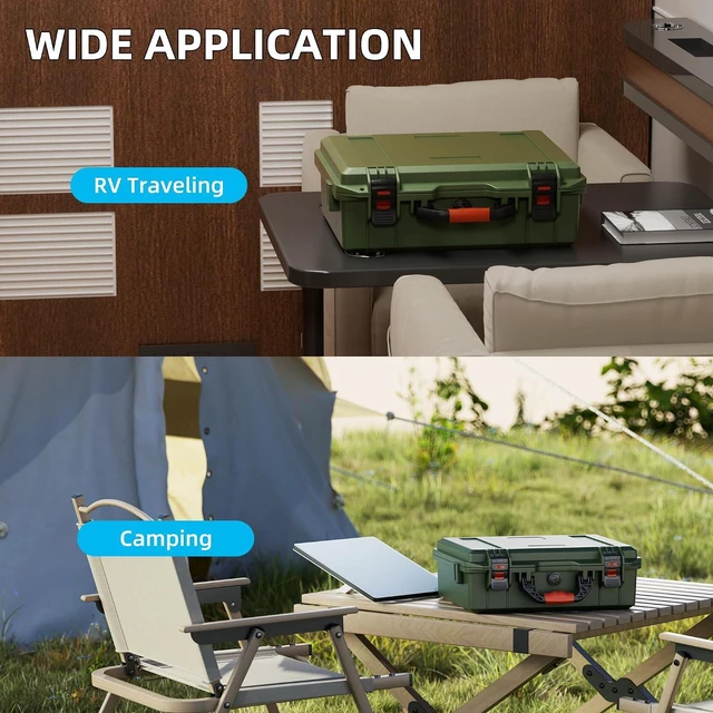 Alt view image 6 of 6 - Starlink Mini Case Hard Shell Travel Bag for Starlink Mini Green Waterproof Shockproof Storage Box Portable for Starlink Mini Accessories Carrying