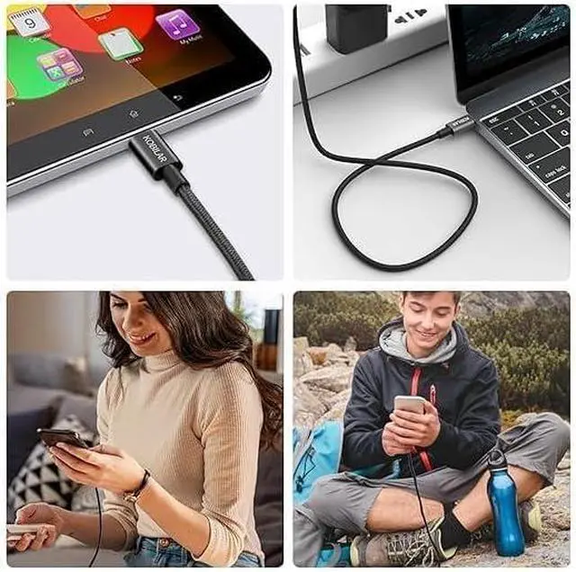 Alt view image 2 of 2 - USB C to USB C Cable, 100W 5A Super Fast Charging, PD 3.0, Type C to Type C, 3-Pack (5ft, 6.6ft, 6.6ft), for iPhone 15/15 Pro/15 Pro Max, iPad Pro