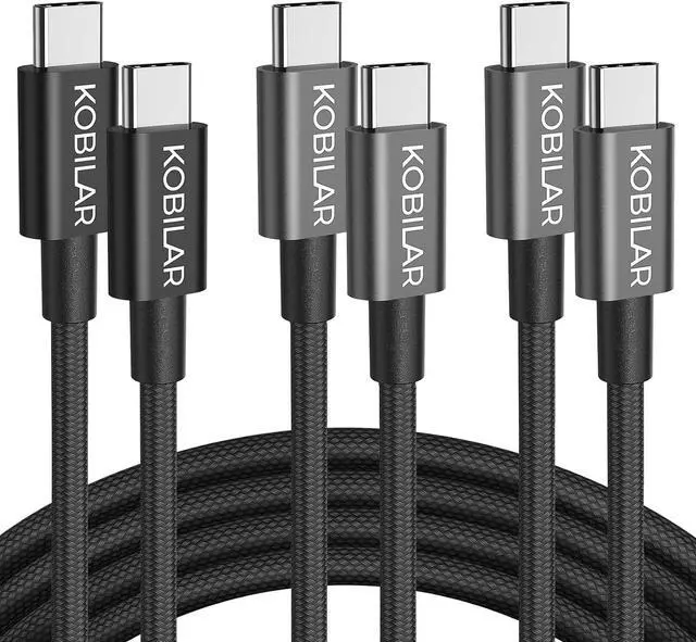 Main image of USB C to USB C Cable, 100W 5A Super Fast Charging, PD 3.0, Type C to Type C, 3-Pack (5ft, 6.6ft, 6.6ft), for iPhone 15/15 Pro/15 Pro Max, iPad Pro