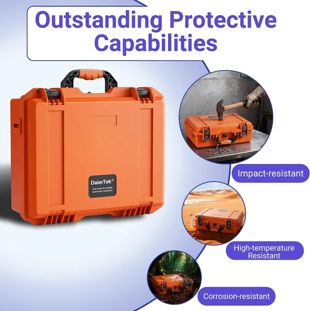 Alt view image 4 of 6 - Rugged Hard Case for Starlink Mini Waterproof Shockproof Storage with Custom Foam