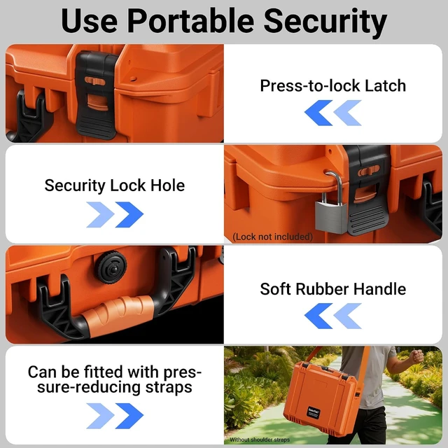 Alt view image 6 of 6 - Rugged Hard Case for Starlink Mini Waterproof Shockproof Storage with Custom Foam