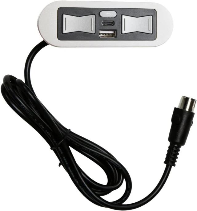 Main image of 2 Button Switch with USB Charge Port for Power Recliner Lift Chair, Built-in Replacement Control Button with 5 Pin CD003 (Black)