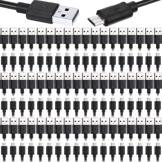 Main image of Kanayu 50 Pcs Micro USB Cable Bulk, 3.3 Ft Fast Charging Cable 2A Black Cable Charge Cord Compatible with Samsung Galaxy S7 S6 Edge J7 S5, Note 5 4, K40 K20, Kindle, PS4, Tablet
