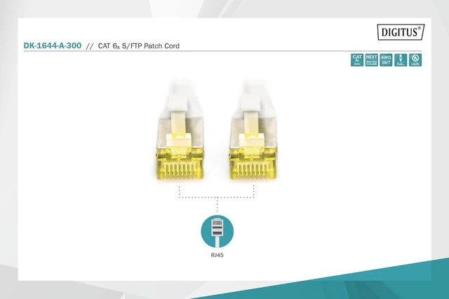 Alt view image 2 of 5 - Digitus Network Cable S-FTP CAT.6A Double Shielded LSOH Colour Grey 30 m