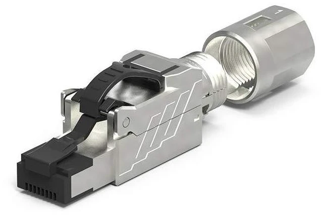 Alt view image 2 of 5 - Cat.8 RJ45 Tool Less Shielded Plug, Ethernet Cable Connector, 22AWG-26AWG, 40Gbps, 2000MHz, 2GHz, Easy Termination, Tool Free (6-Pack)