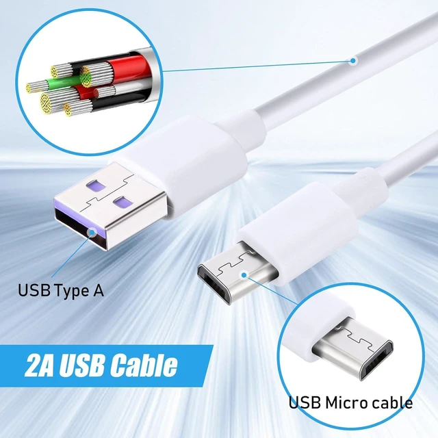 Alt view image 6 of 7 - Kanayu 50 Pcs Micro USB Cable Bulk, 3.3 Ft Fast Charging Cable 2A Cable Charge Cord Compatible with Samsung Galaxy S7 S6 Edge J7 S5, Note 5 4, K40 K20, Kindle, PS4, Tablet (White)