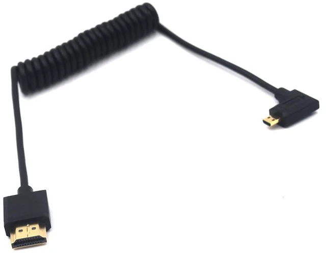Alt view image 2 of 5 - 4ft HDMI 4K Coiled Cable, Micro HDMI Male to HDMI Male (Right Micro HDMI to HDMI)
