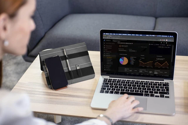 Alt view image 5 of 7 - Beblau FOLD Portable Electronic Organizer Attachable Device & Desktop Accessory | Office & Home Organizer | Fits 13"-15" Laptops & A4 Notebooks | Backpack Insert | Personal organizer