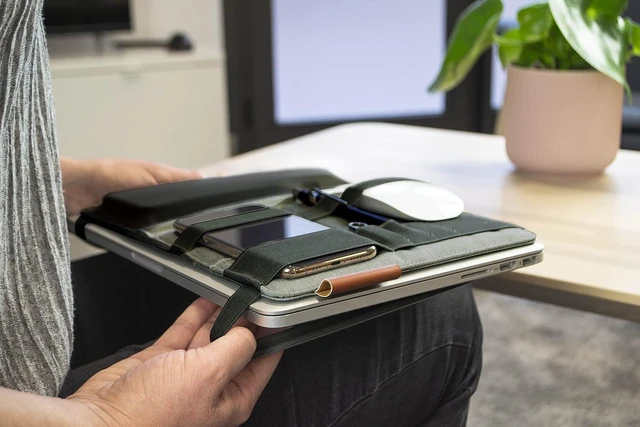 Alt view image 6 of 7 - Beblau FOLD Portable Electronic Organizer Attachable Device & Desktop Accessory | Office & Home Organizer | Fits 13"-15" Laptops & A4 Notebooks | Backpack Insert | Personal organizer