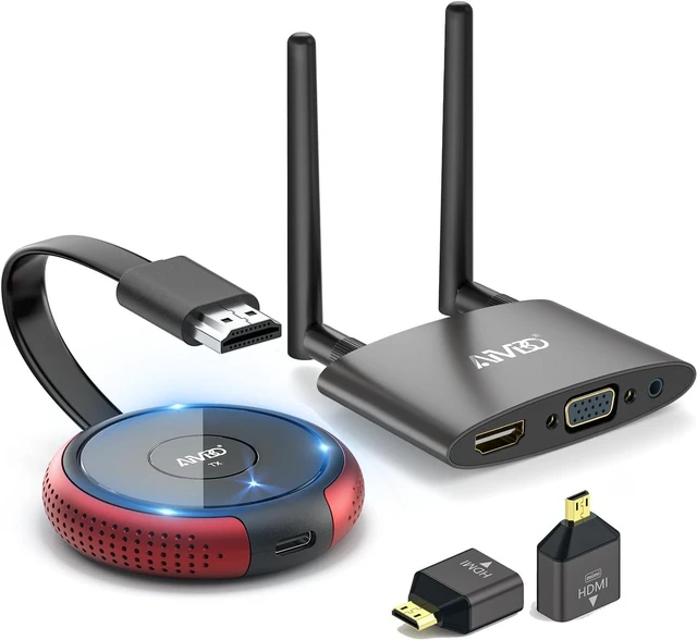 Main image of AIMIBO Wireless HDMI Transmitter and Receiver 4K, 2026 Upgraded, Plug & Play, Up to 8 TXS, 328FT, 5.8G/2.4G Casting Video and Audio for Laptop, Camera, CCTV to HDTV, Projector