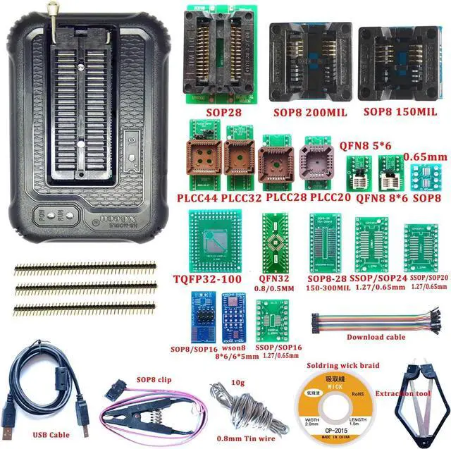 Alt view image 2 of 7 - T48 Programmer 19 Adapter Compatible with XGecu T48 eprom Programmer TL866II Plus Upgraded Reader Writer TL866-3G IC Bios AVR MCU SPI Nor NAND Flash EMMC Clip Socket